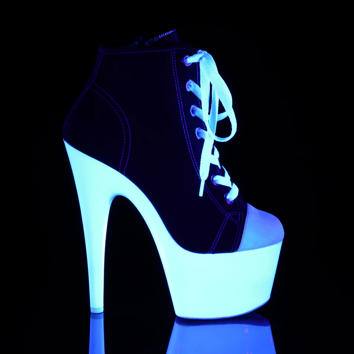 Black 7 Inch Exotic Dancer Pole Shoes - Pleaser ADORE-700SK-02 - Image 5