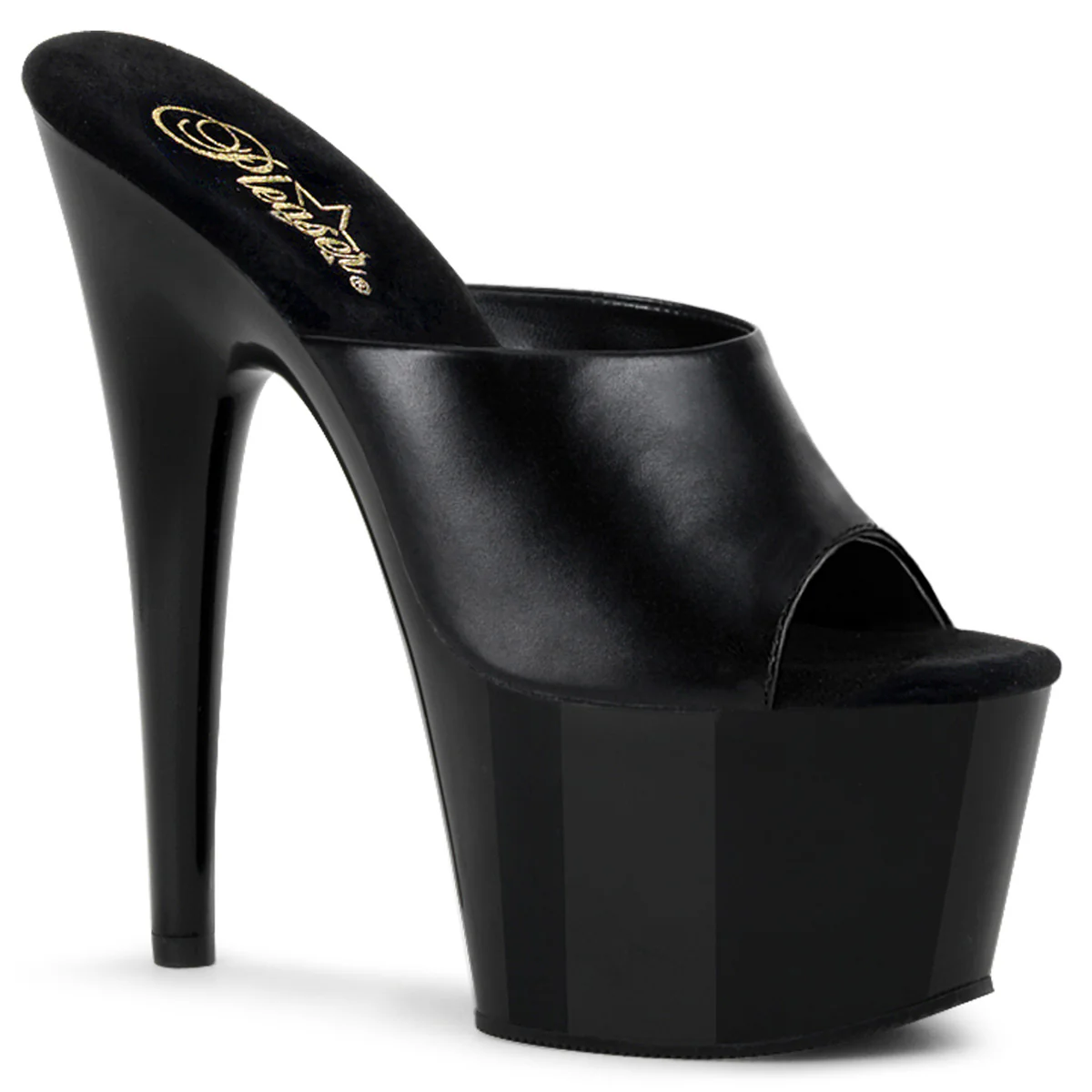 Black Leather 7 Inch Platform Kinky Platform Shoes - Pleaser ADORE-701