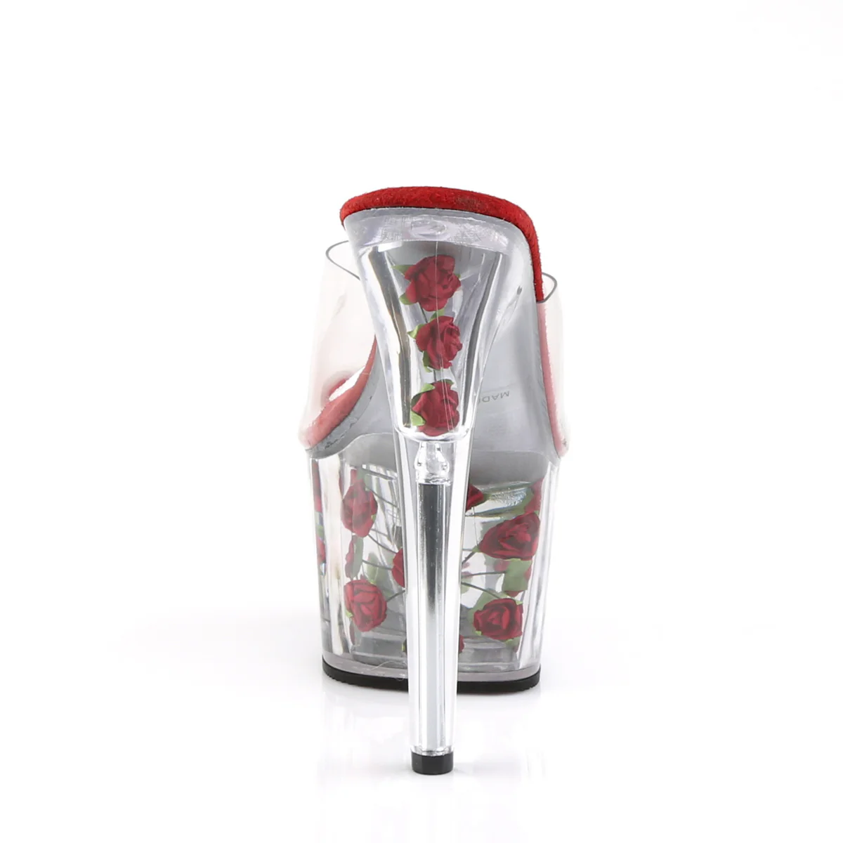 Red Flowers 7 Inch Dancing Exotic Heels -  Pleaser ADORE-701FL - Image 4