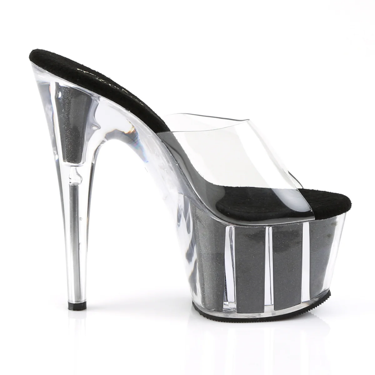Black Glitter 7 Inch Pole Dance Exotic Heels -  Pleaser ADORE-701G - Image 5