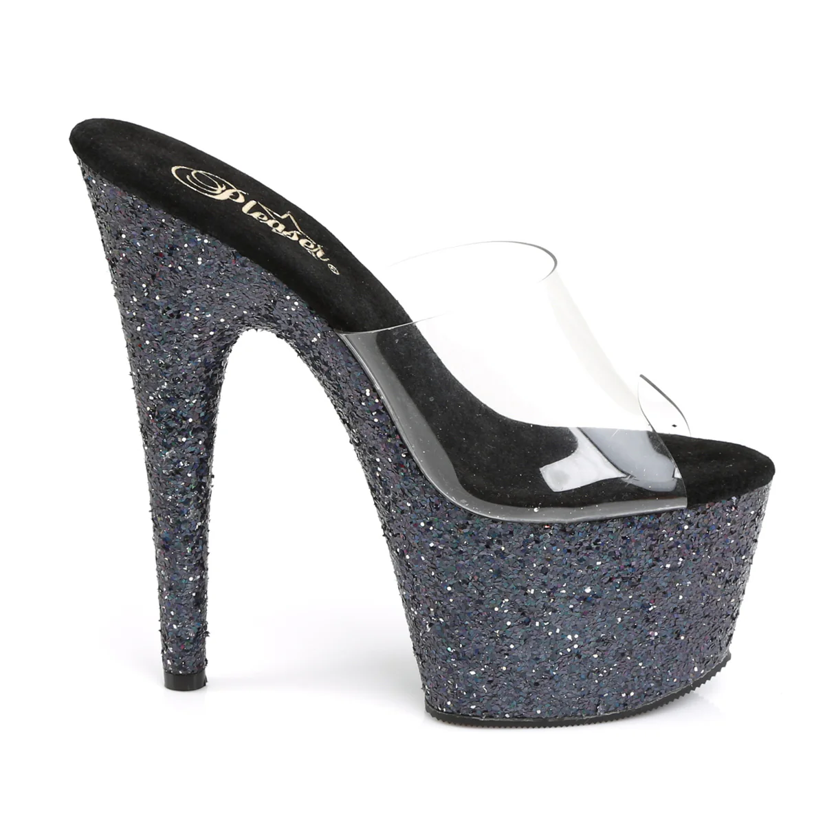 Black Glitter 7 Inch Platform Platform Shoes - Pleaser ADORE-701LG - Image 5