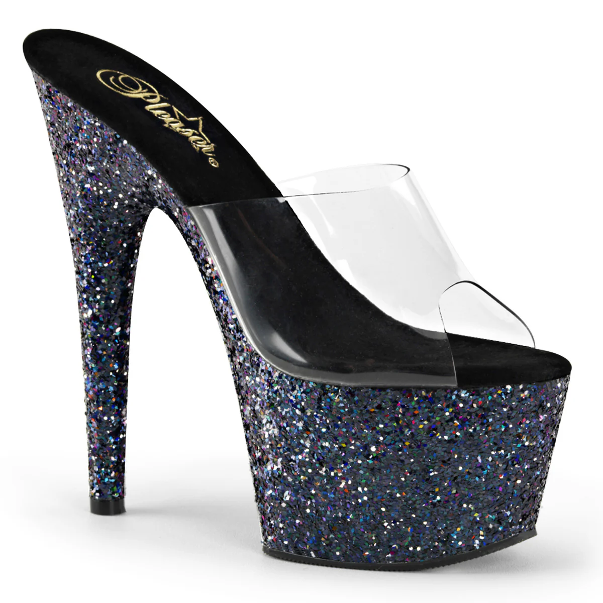 Black Glitter 7 Inch Platform Platform Shoes - Pleaser ADORE-701LG - Image 6