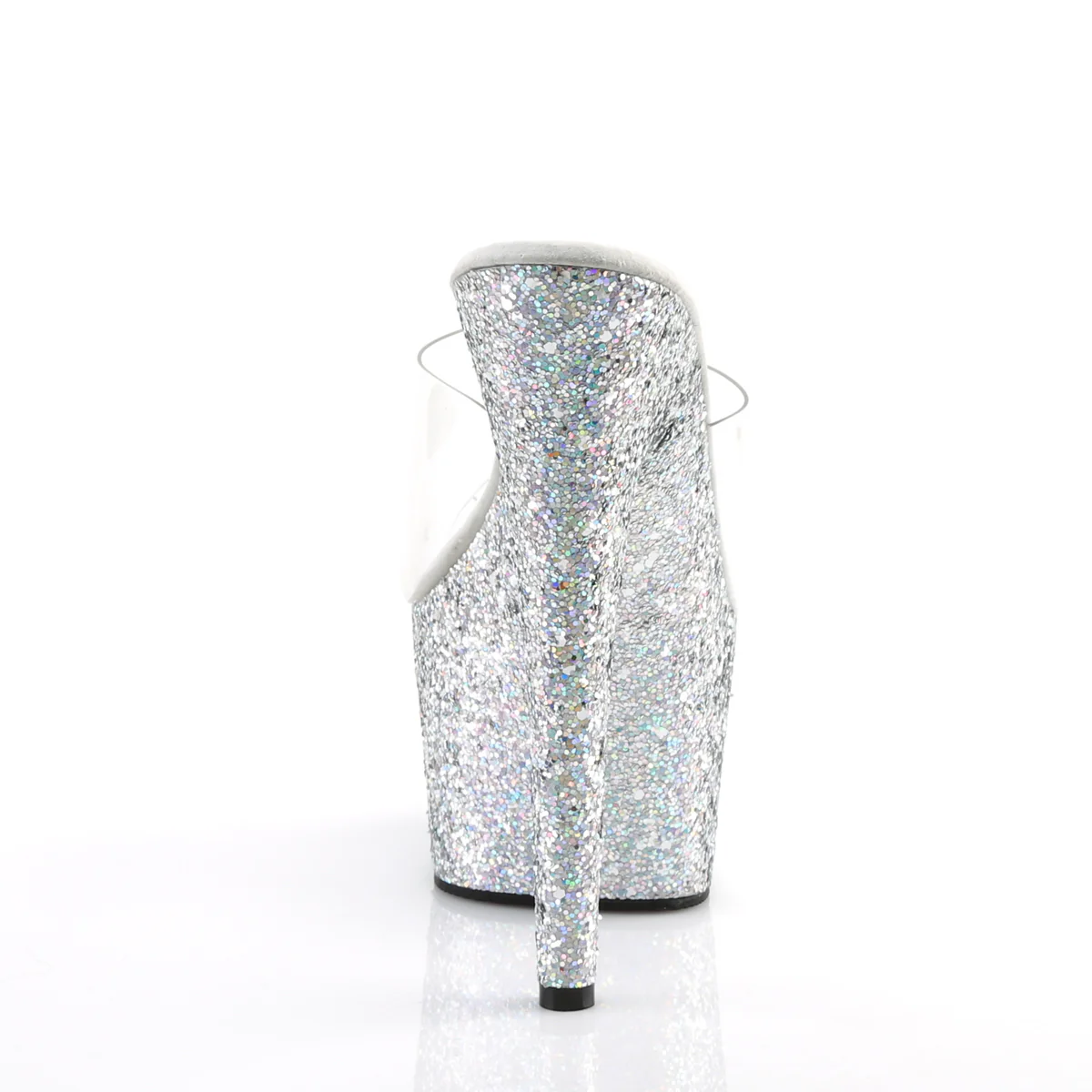 Silver Glitter 7 Inch Lap Dance Platform Shoes - Pleaser ADORE-701LG - Image 4