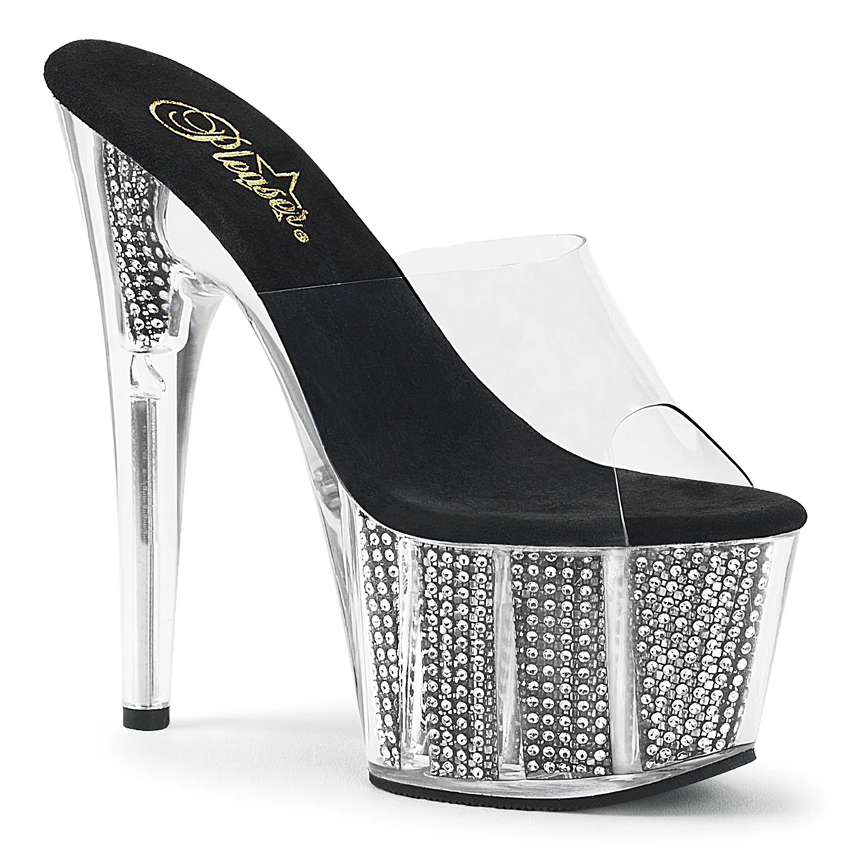 Clear Black 7 Inch Exotic Dancer Platform Shoes - Pleaser ADORE-701SRS