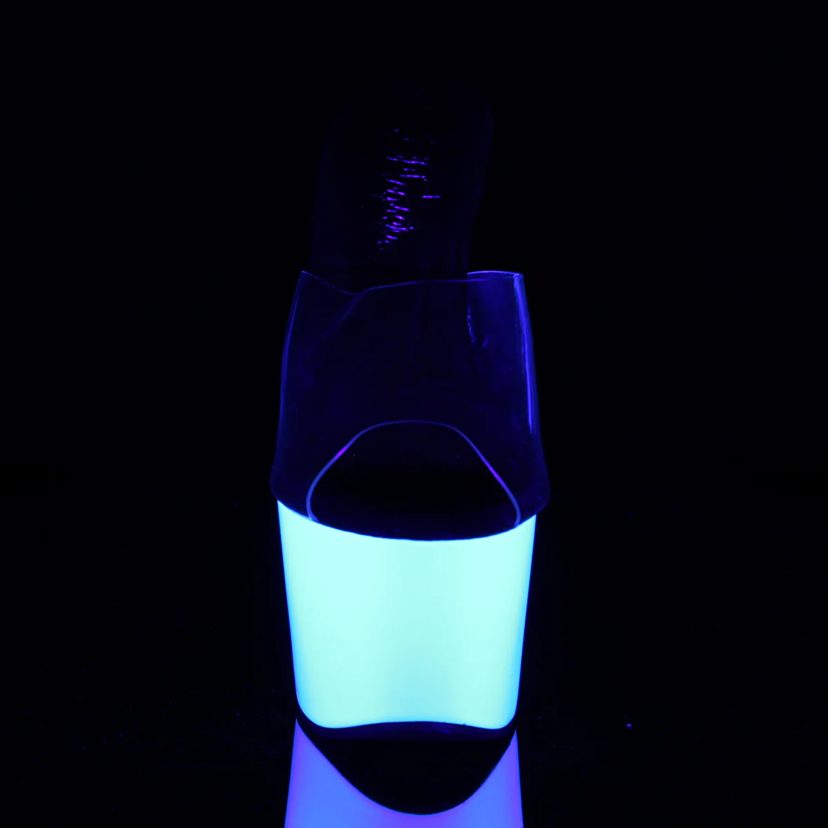 Neon White 7 Inch Stripper Platform Shoes - Pleaser ADORE-701UV - Image 2