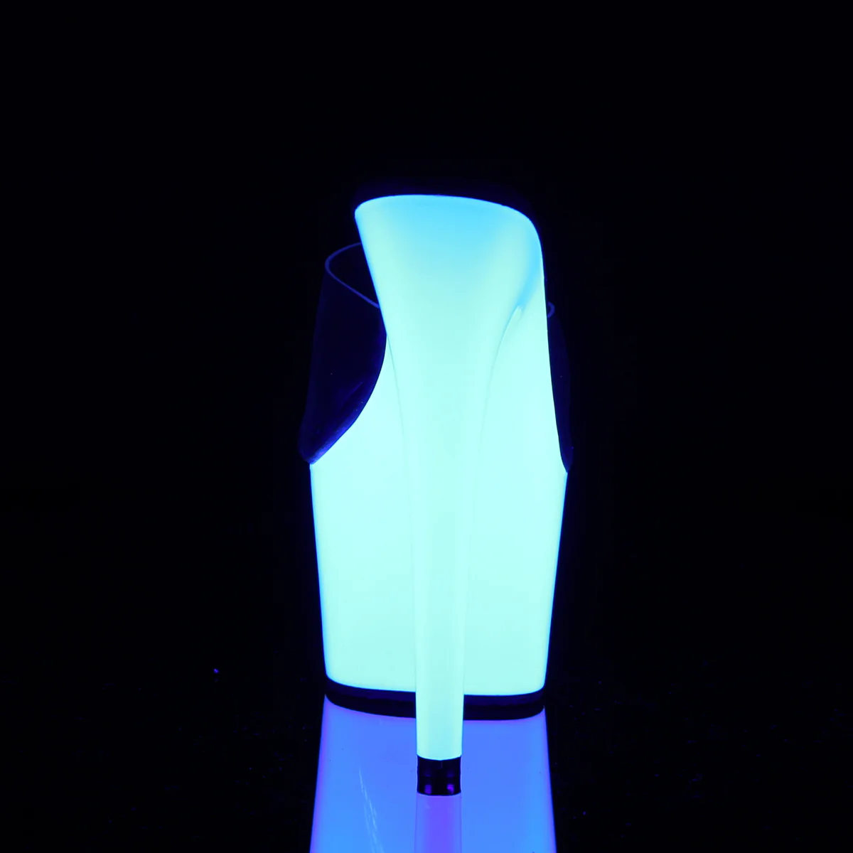 Neon White 7 Inch Stripper Platform Shoes - Pleaser ADORE-701UV - Image 4