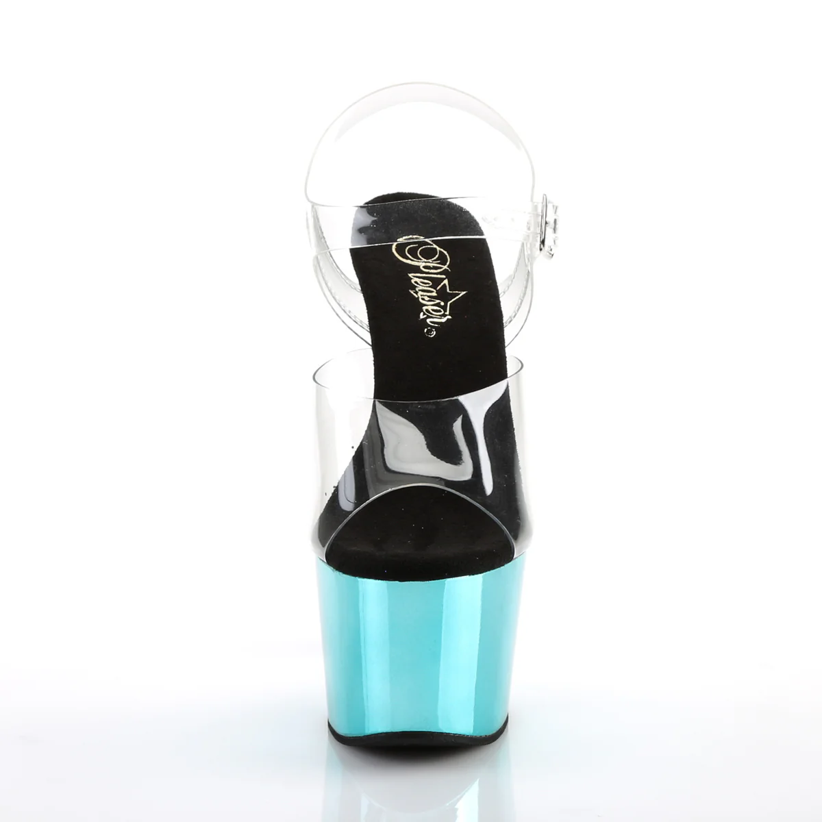 Turquoise  Chrome 7 Inch Pole Dancer Platform Shoes -  Pleaser ADORE-708 - Image 5