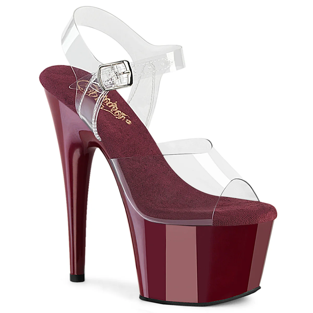 Burgundy 7 Inch Dancers Platform Shoes -  Pleaser ADORE-708