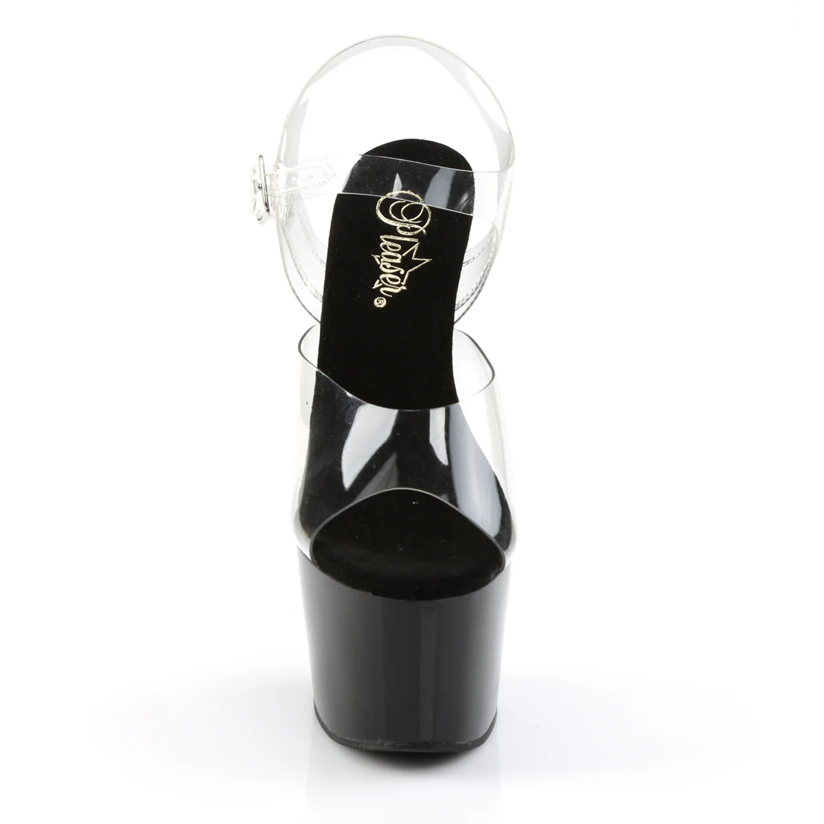 Clear Black 7 Inch Pole Dancer Platform Shoes - Pleaser ADORE-708 - Image 2