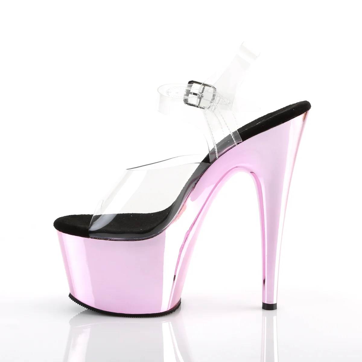 Baby Pink Chrome 7 Inch Exotic Dance Platform Shoes -  Pleaser ADORE-708 - Image 3