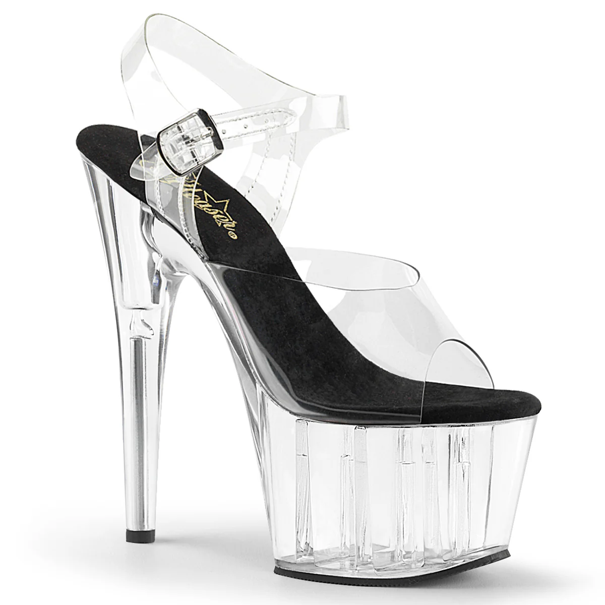 Clear 7 Inch Pole Dance Platform Shoes - Pleaser ADORE-708