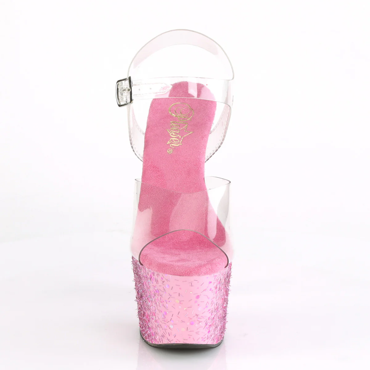 Pink Confetti 7 Inch Dancers Platform Shoes - Pleaser ADORE-708CF - Image 2