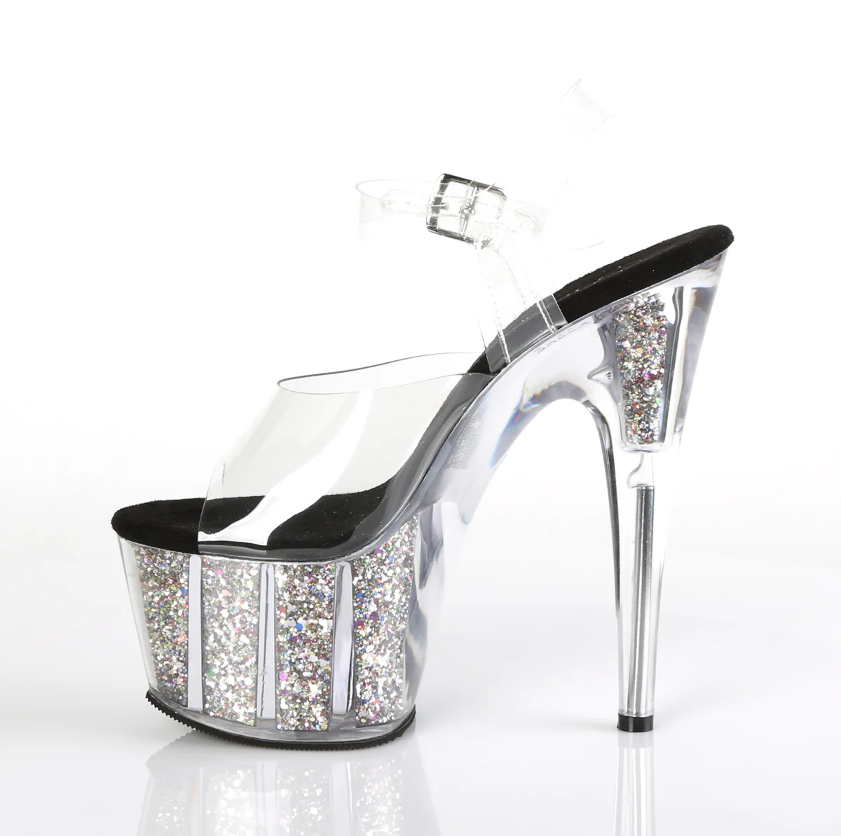 Silver 7 Inch Fetish Platform Shoes -  Pleaser ADORE-708CG - Image 3