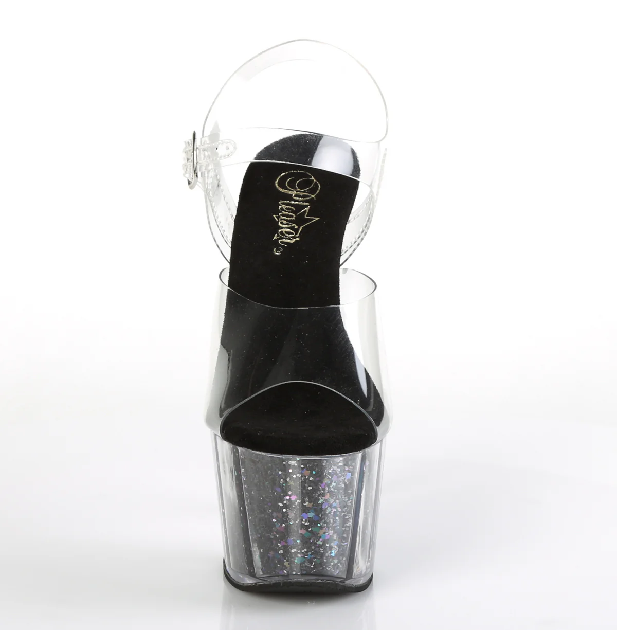 Clear Black 7 Inch Glamour Platform Shoes -  Pleaser ADORE-708CG - Image 2