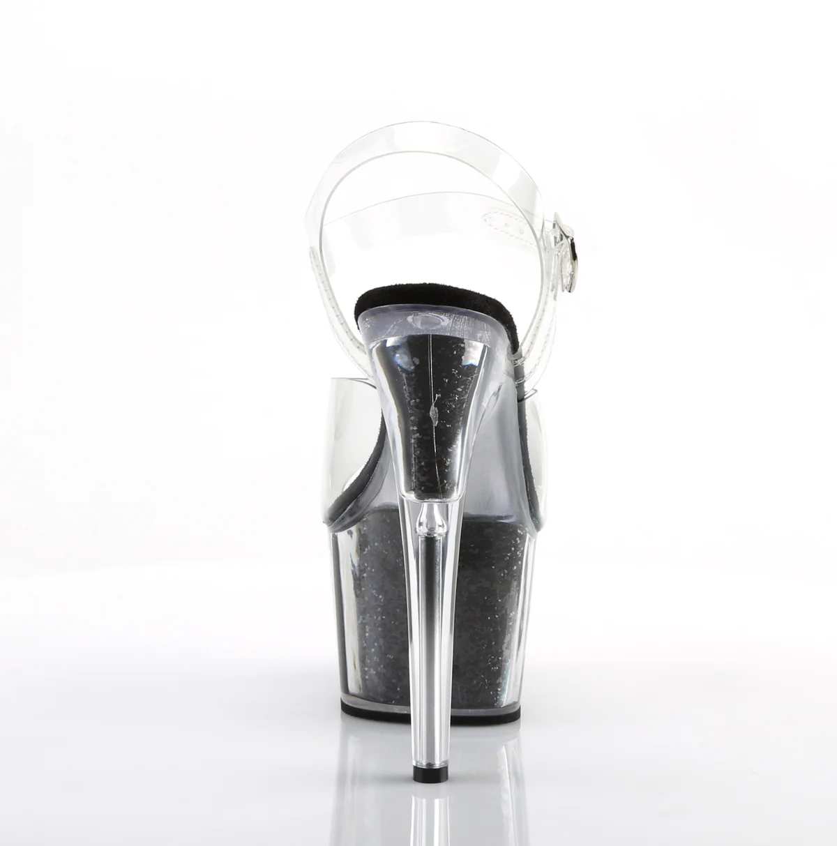 Black Glitter 7 Inch Pole Dancing Platform Shoes -  Pleaser ADORE-708G - Image 3
