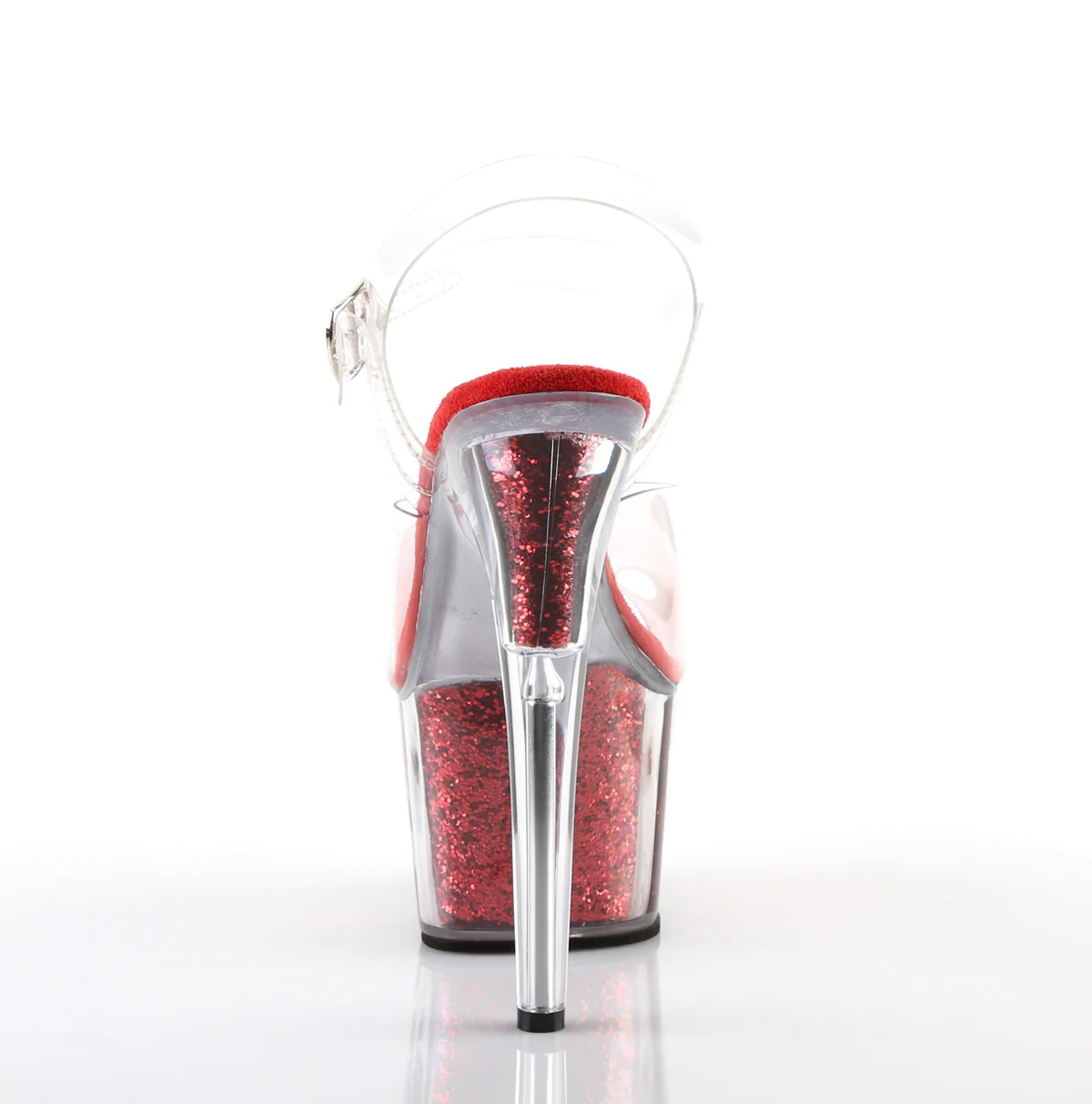 Red Glitter 7 Inch Pole Heels Platform Shoes - Pleaser ADORE-708G - Image 4