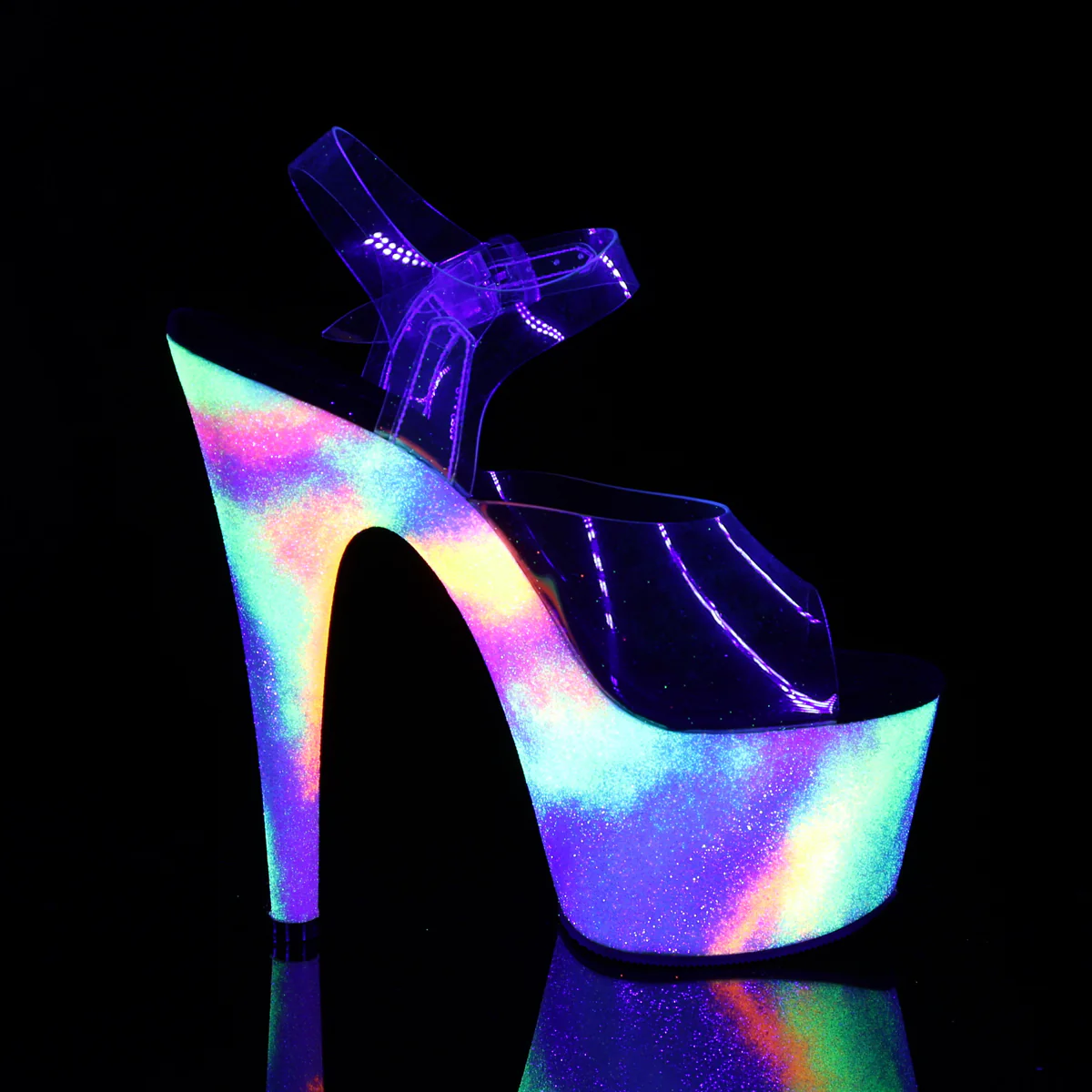 Neon Galaxy Glitter 7 Inch Exotic Dancing Platform Shoes -  Pleaser ADORE-708GXY - Image 5