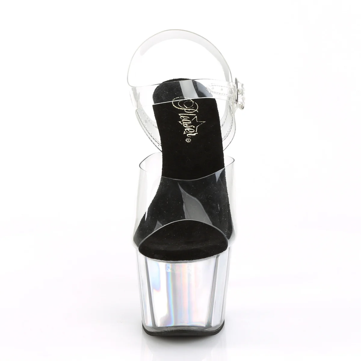 Silver 7 Inch Pole Heels Platform Shoes - Pleaser ADORE-708HGI - Image 2