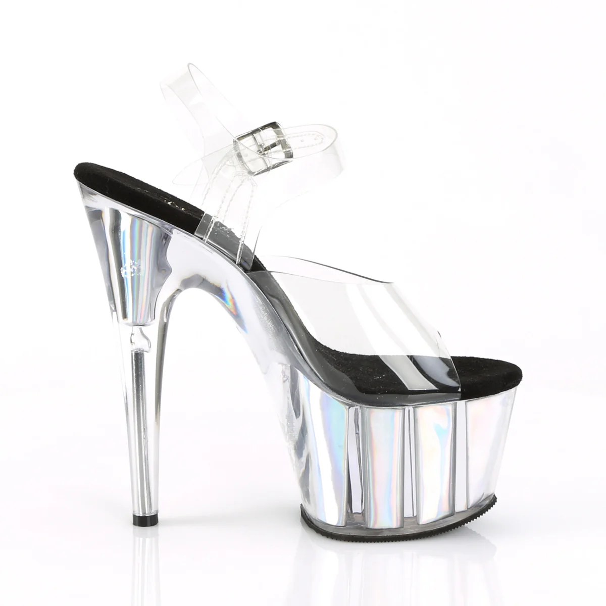 Silver 7 Inch Pole Heels Platform Shoes - Pleaser ADORE-708HGI - Image 5