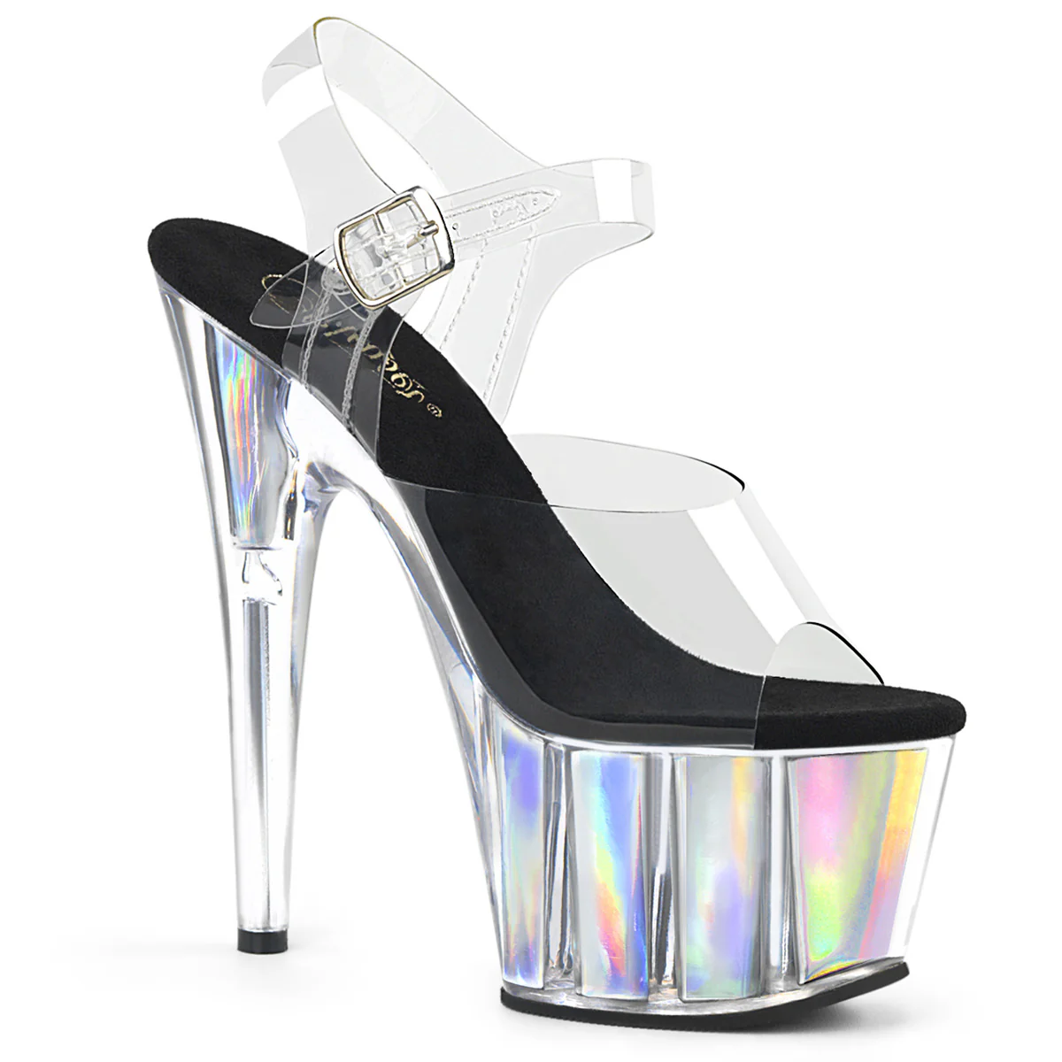 Silver 7 Inch Pole Heels Platform Shoes - Pleaser ADORE-708HGI - Image 6
