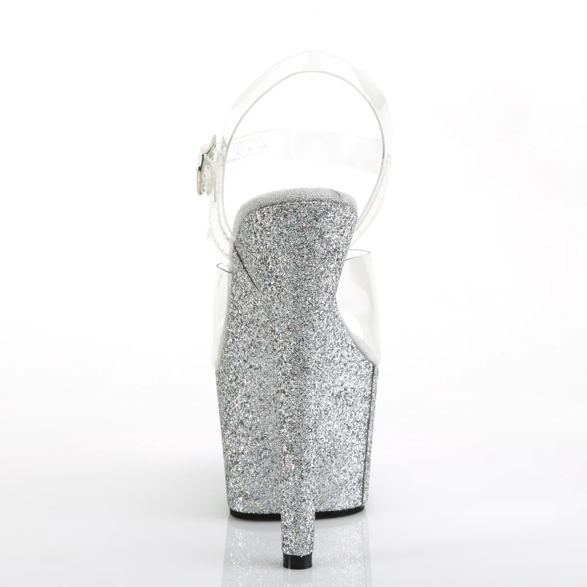 Silver Glitter 7 Inch Pole Dancing Platform Shoes - Pleaser ADORE-708HMG - Image 4