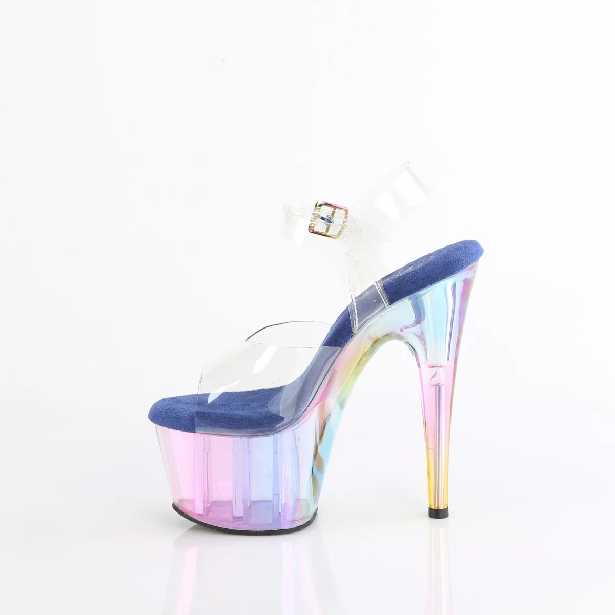 Blue Multi Tinted 7 Inch Exotic Dancer Platform Shoes - Pleaser ADORE-708HT - Image 3