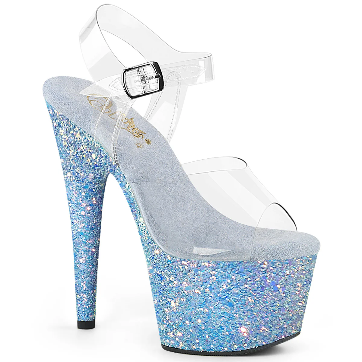 Baby Blue 7 Inch Pole Dancer Platform Shoes - Pleaser ADORE-708LG