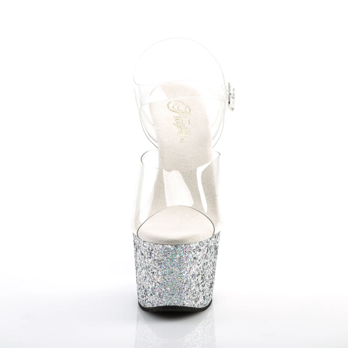 Silver Glitter 7 Inch Glamour Platform Shoes - Pleaser ADORE-708LG - Image 2