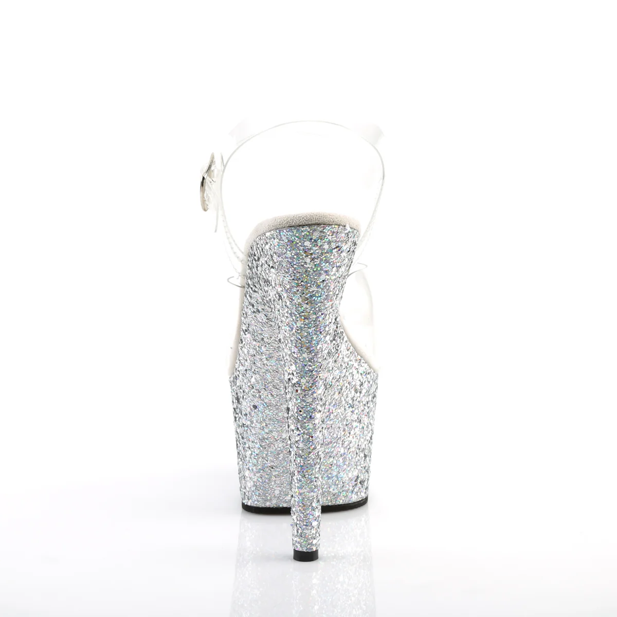 Silver Glitter 7 Inch Glamour Platform Shoes - Pleaser ADORE-708LG - Image 4
