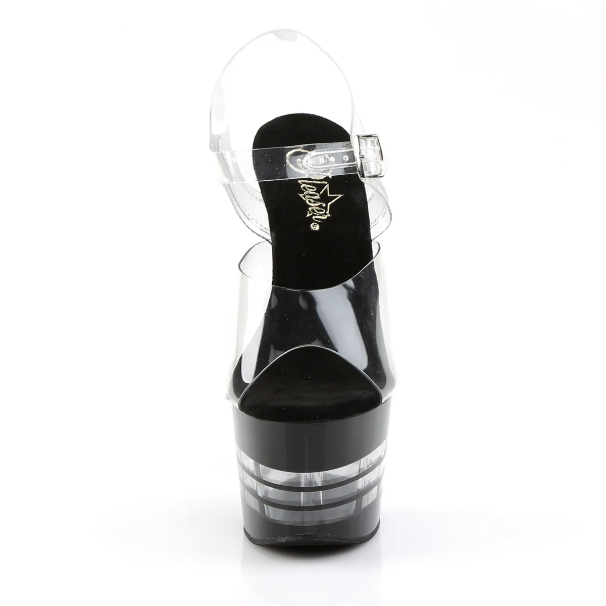 Clear Black 7 Inch Fetish Platform Shoes - Pleaser ADORE-708LN - Image 2