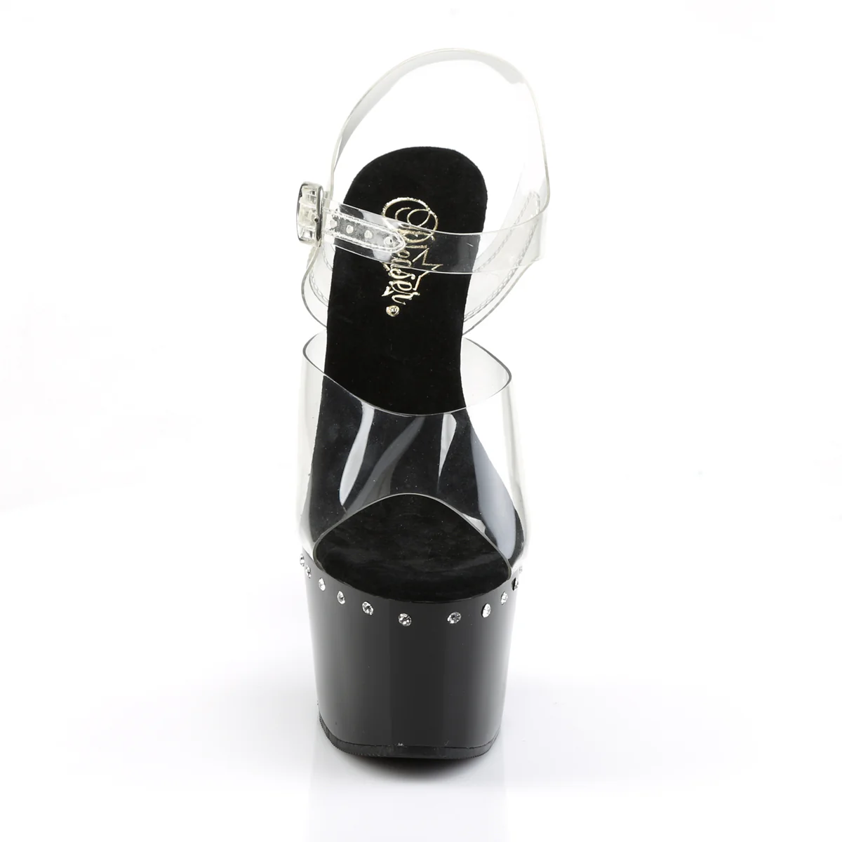 Clear Black 7 Inch Strippers Platform Shoes - Pleaser ADORE-708LS - Image 2