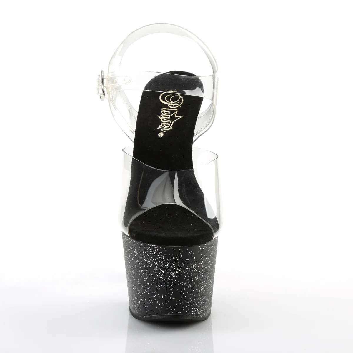 Clear Black 7 Inch Pole Dancer Platform Shoes -  Pleaser ADORE-708MG - Image 2
