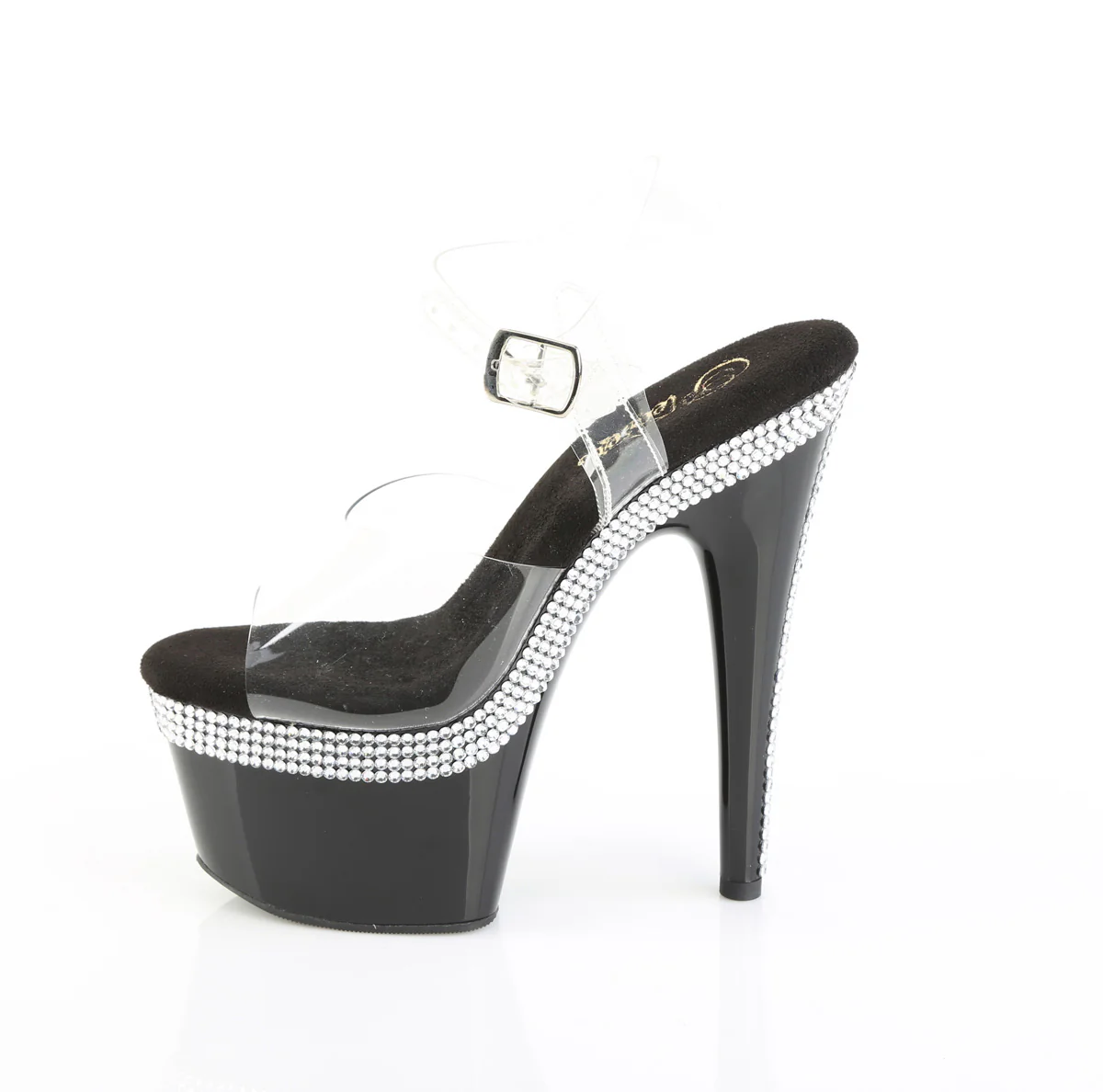 Clear Black 7 Inch Exotic Dancing Platform Shoes - Pleaser ADORE-708MLS - Image 3