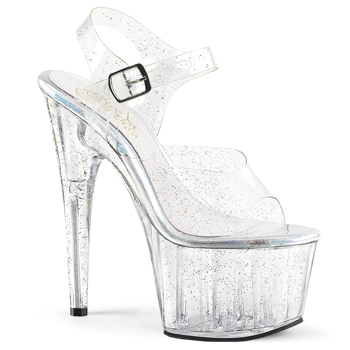 Clear 7 Inch Pole Dancer Platform Shoes - Pleaser ADORE-708MMG - Image 6