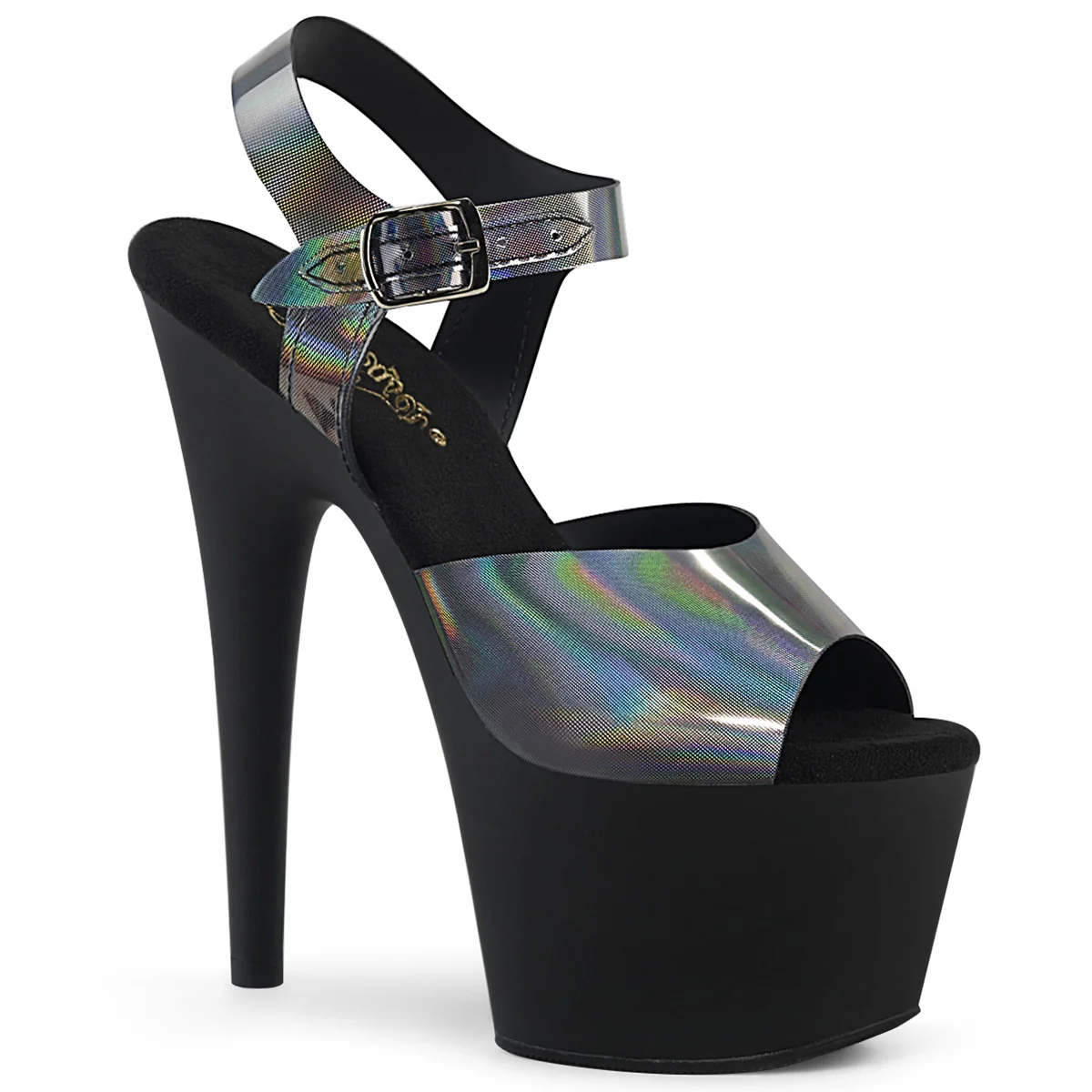 Pewter Hologram 7 Inch Exotic Dancer Platform Shoes - Pleaser ADORE-708N-DT - Image 6