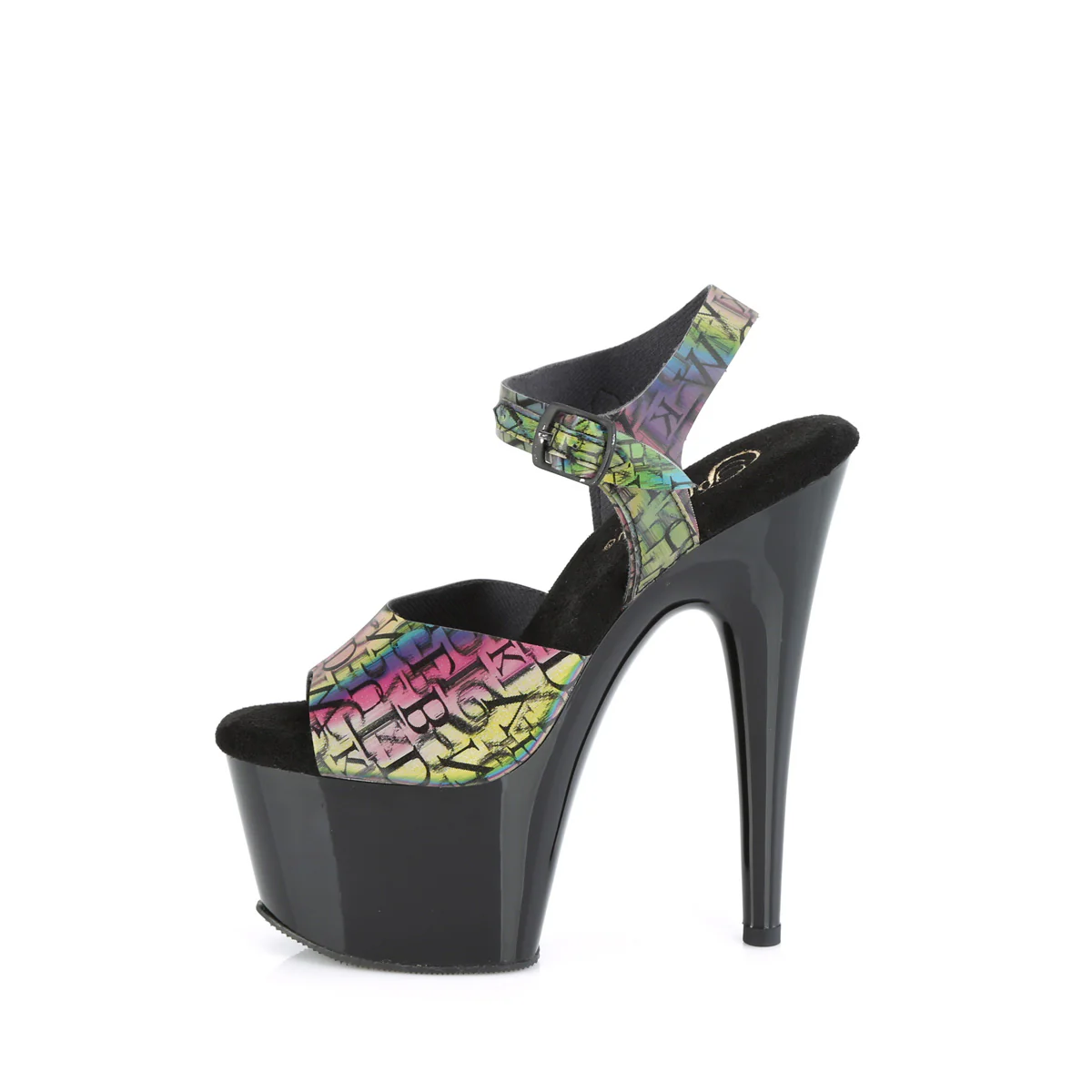 Green-Purple 7 Inch Stripper Platform Shoes - Pleaser ADORE-708N-LTP - Image 3