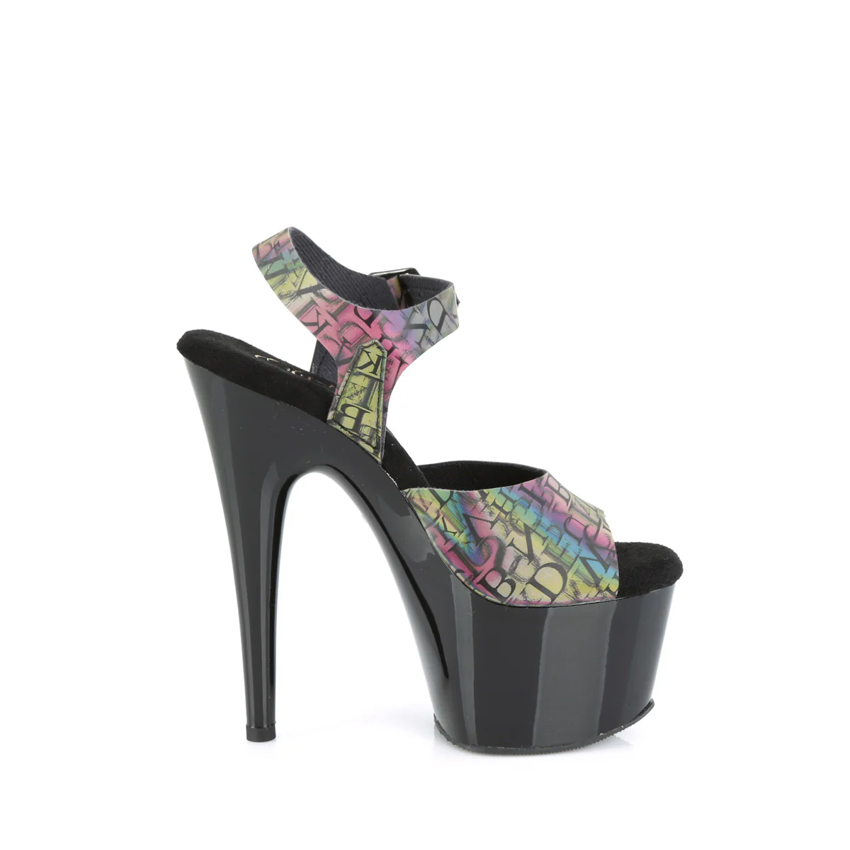Green-Purple 7 Inch Stripper Platform Shoes - Pleaser ADORE-708N-LTP - Image 5