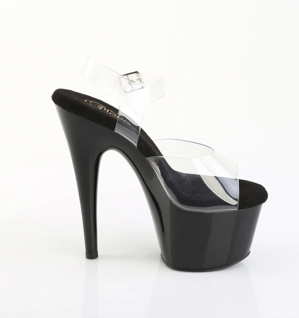Clear Black 7 Inch Lap Dance Platform Shoes -  Pleaser ADORE-708PREM - Image 5