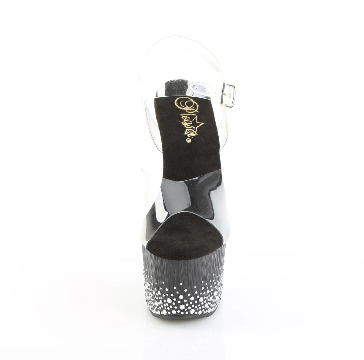 Clear Black 7 Inch Pole Dancing Platform Shoes - Pleaser ADORE-708SPKL-01 - Image 2