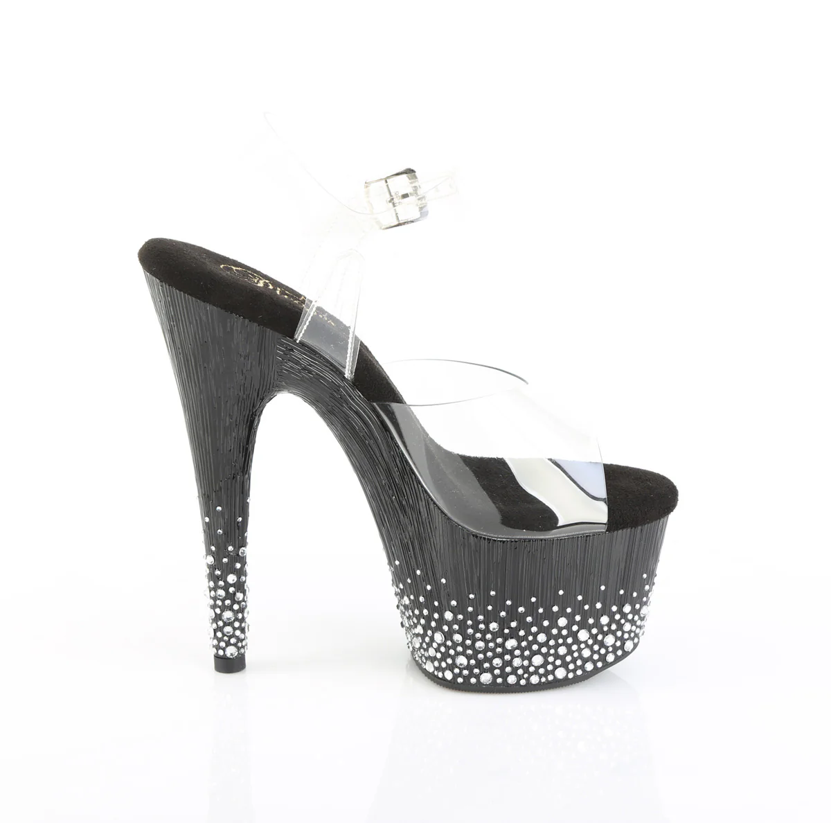 Clear Black 7 Inch Pole Dancing Platform Shoes - Pleaser ADORE-708SPKL-01 - Image 5
