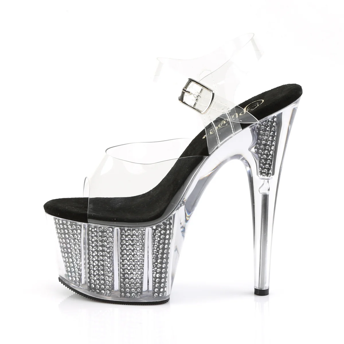 Clear Black 7 Inch Exotic Dancer Platform Shoes - Pleaser ADORE-708SRS - Image 3