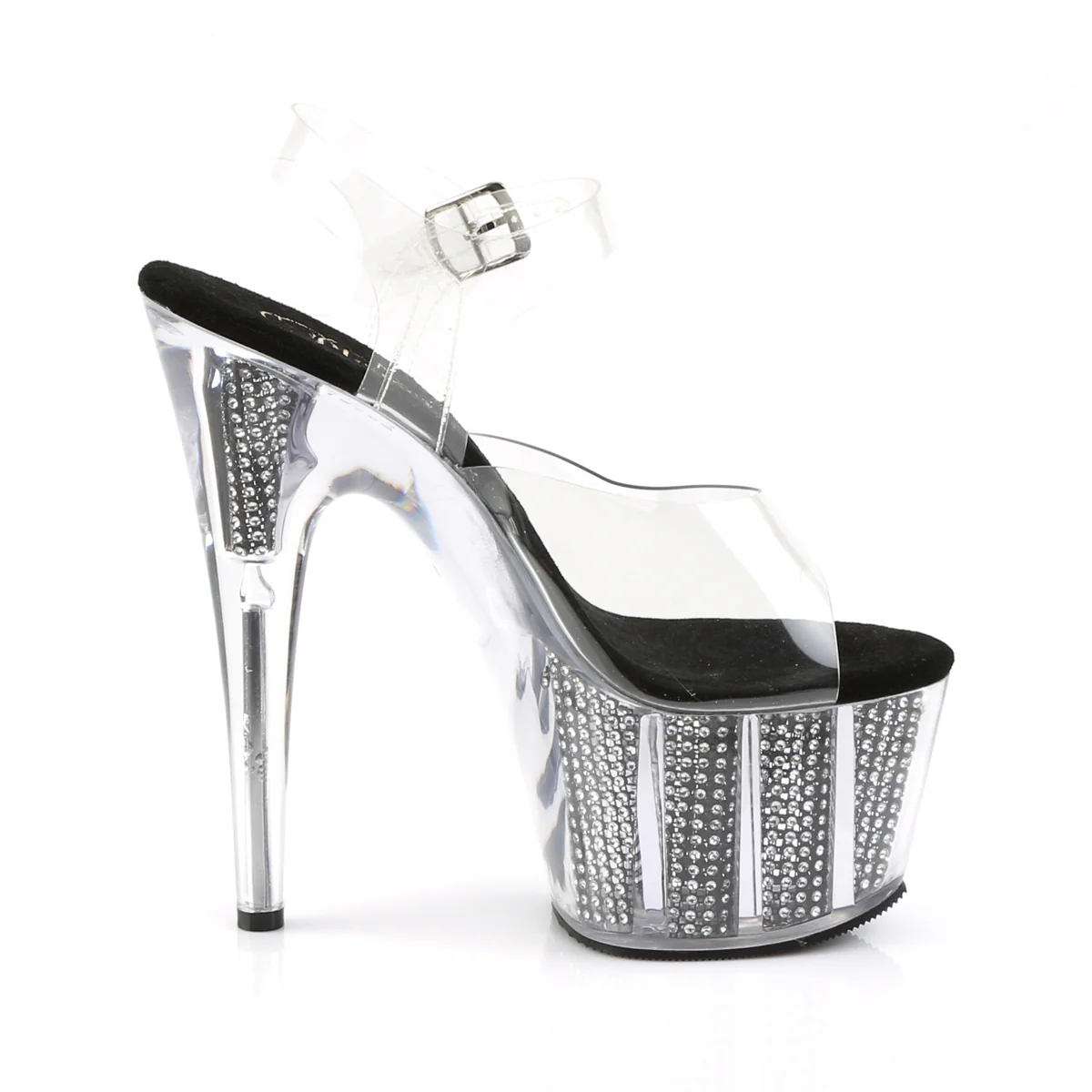 Clear Black 7 Inch Exotic Dancer Platform Shoes - Pleaser ADORE-708SRS - Image 5
