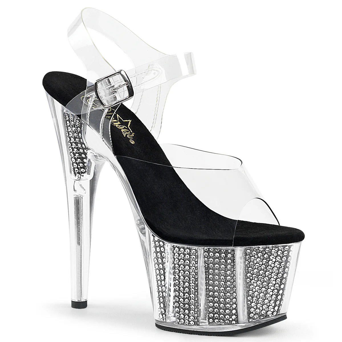 Clear Black 7 Inch Exotic Dancer Platform Shoes - Pleaser ADORE-708SRS - Image 6