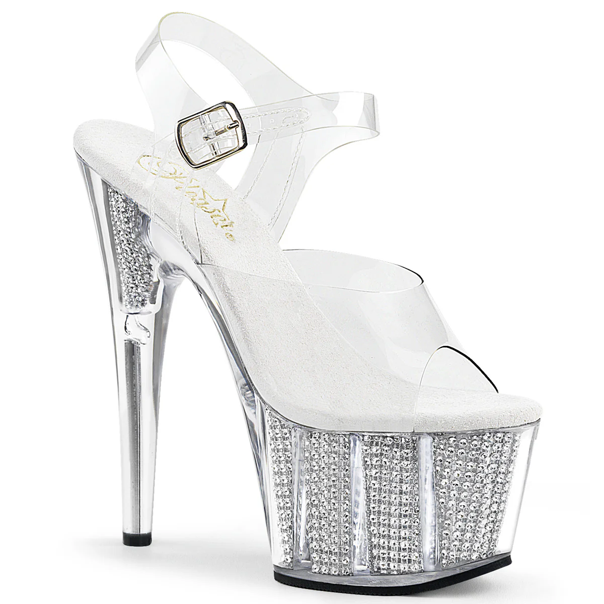 Transparent Bling 7 Inch Stripper Platform Shoes - Pleaser ADORE-708SRS