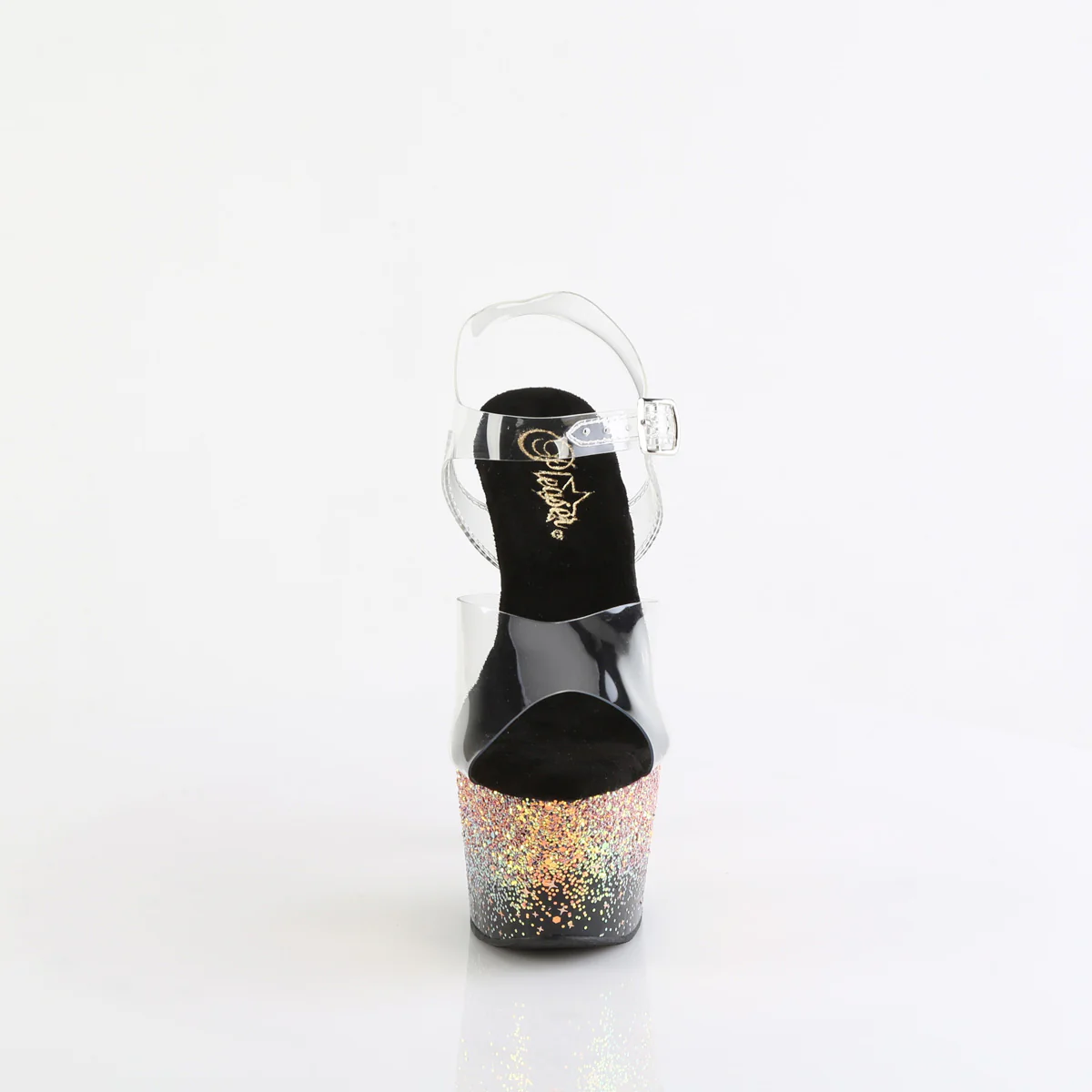 Clear Black 7 Inch Pole Dancer Platform Shoes - Pleaser ADORE-708SS - Image 2