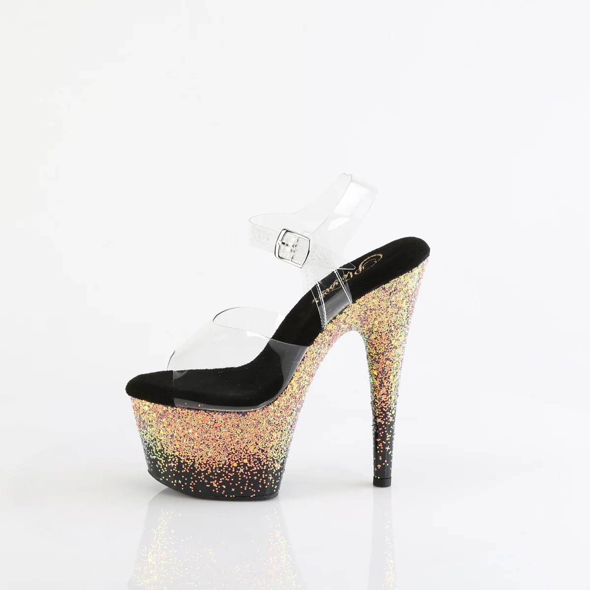Clear Black 7 Inch Pole Dancer Platform Shoes - Pleaser ADORE-708SS - Image 3