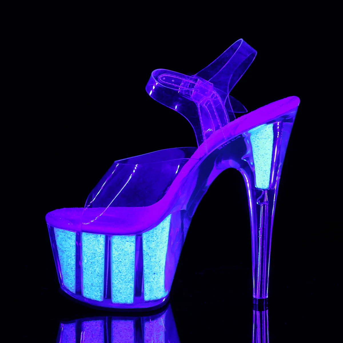 Neon Opal Glitter 7 Inch Lap Dance Platform Shoes - Pleaser ADORE-708UVG - Image 3