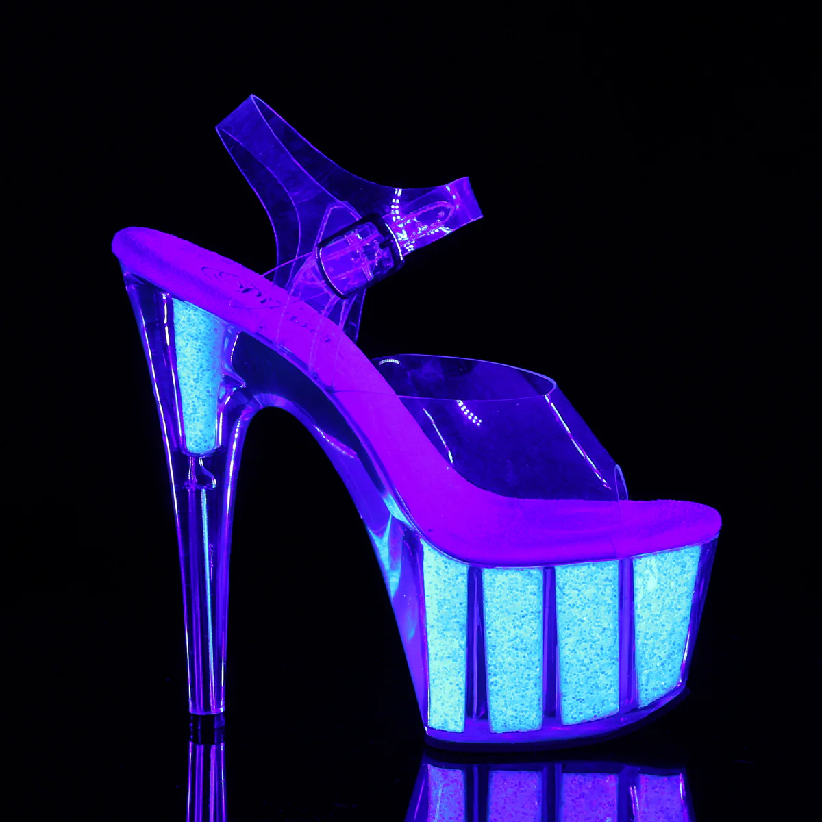 Neon Opal Glitter 7 Inch Lap Dance Platform Shoes - Pleaser ADORE-708UVG - Image 5