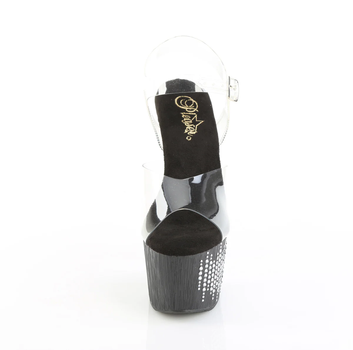 Clear Black 7 Inch Pole Heels Platform Shoes - Pleaser ADORE-708WFRS - Image 2