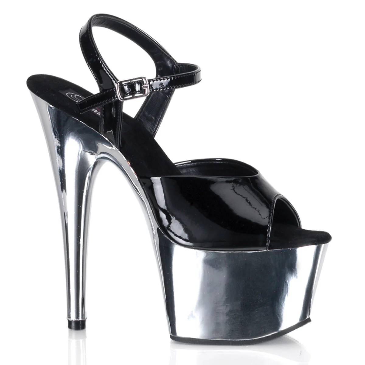 Black Silver 7 Inch Exotic Dance Platform Shoes -  Pleaser ADORE-709